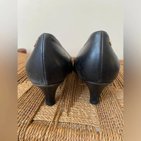 AGL Attilio Giusti Leombruni Cap Toe Pumps Women’s 38.5 Heels Black Leather - Picture 7 of 7